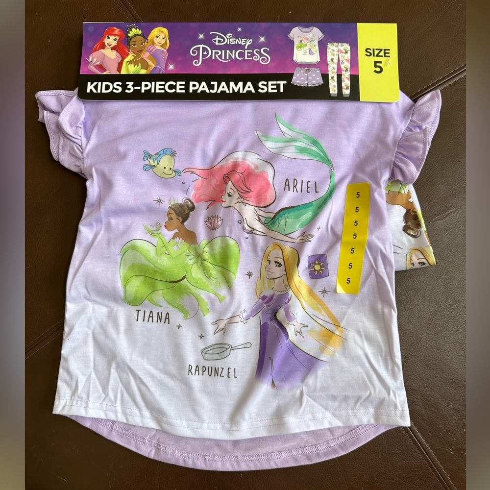 BOGO NWT DISNEY PRINCESS GIRLS 3 PIECE PAJAMA SET